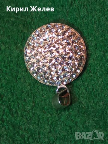 ИЗИСКАН СРЕБЪРЕН МЕДАЛЬОН СРЕБРО 925 с БЯЛ ЕМАЙЛ и КРИСТАЛЧЕТА 36407, снимка 2 - Колиета, медальони, синджири - 39547791