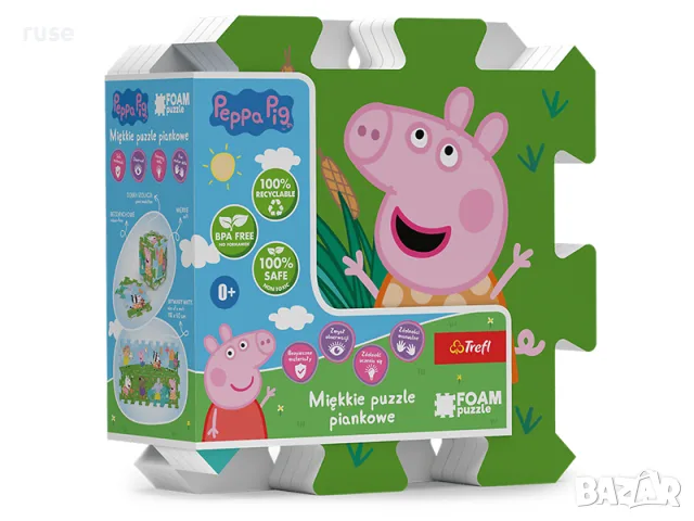 НОВИ! Мек килим пъзел постелка за игра Peppa Pig Пепа Пиг, снимка 2 - Други - 54424783