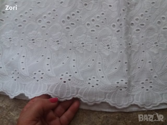ИЗКЛЮЧИТЕЛНО КРАСИВА бяла памучна блуза/риза в английска дантела , снимка 5 - Ризи - 41979218