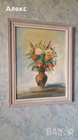Масло, платно, Български автор, Т. Кръстев, снимка 4 - Картини - 42676762