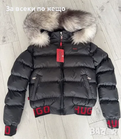 Hugo Boss Черно Дамско Зимно Яке С Естествен Пух На Качулката Код W.S.O.7