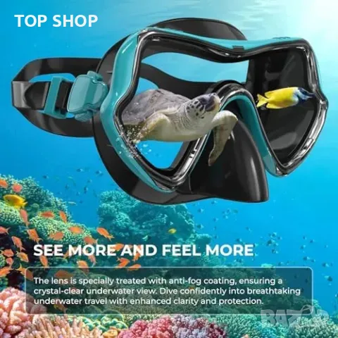 Нови 2 броя Сноркел комплект за възрастни - Маска с анти-мъгла и лесно дишане, снимка 5 - Водни спортове - 50015891