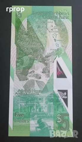 Източни Кариби. 5 карибски долара. 2019 година. UNC., снимка 2 - Нумизматика и бонистика - 42386003