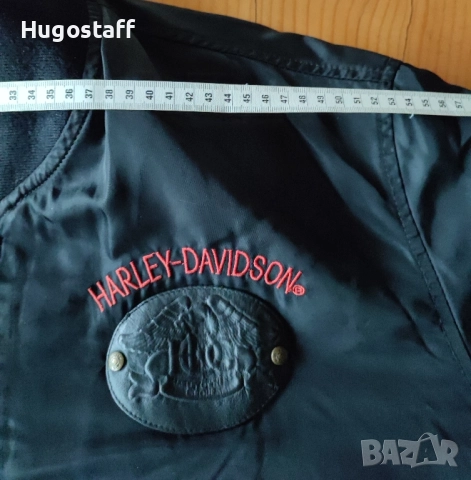 Винтидж оригинално черно бомбър яке на Harley-Davidson Owners Group (HOG)Хл, снимка 13 - Якета - 52315224
