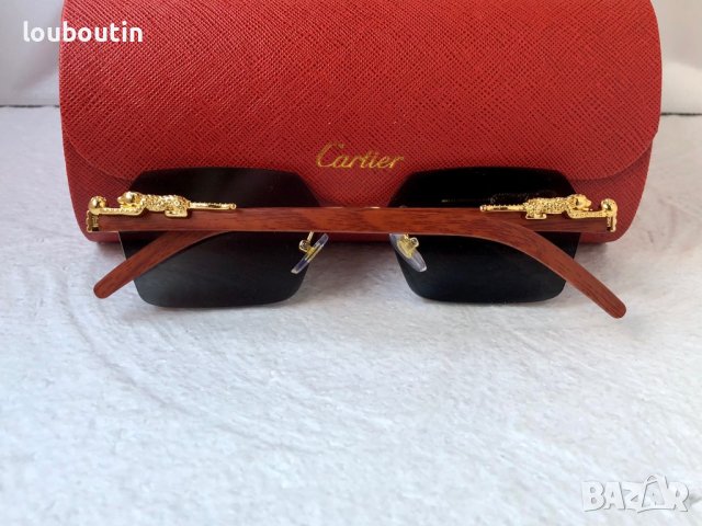 Cartier висок клас слънчеви очила Мъжки Дамски слънчеви с дървени дръжки, снимка 13 - Слънчеви и диоптрични очила - 40531947