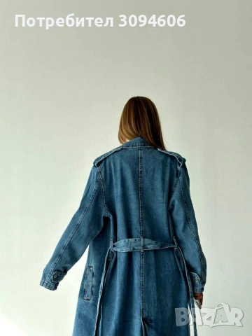 Дамски дъков тренч, снимка 3 - Якета - 53640026