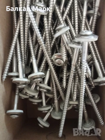 Шпенглерови, тенекеджийски винтове за ламарина 4.5x100 A2 неръждаеми, 100бр. – уплътнение EPDM, снимка 4 - Железария - 51188229