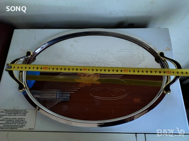 Прекрасен Позлатен Поднос 24К, снимка 6 - Антикварни и старинни предмети - 53456618