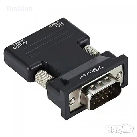 Адаптер HDMI към VGA + audio конвертор HDMI to VGA, снимка 6 - Кабели и адаптери - 39919887