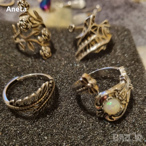 Лот бижута, пръстените са отворени и размерът не е фиксиран, снимка 2 - Други - 52505643