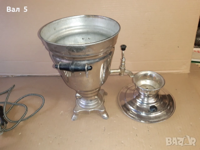 Стар самовар СССР с кабел , работи, снимка 6 - Антикварни и старинни предмети - 53152828