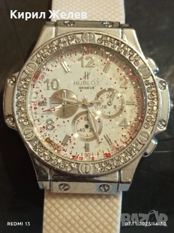 Дамски часовник HUBLOT GENEVE много красив стилен дизайн силиконова каишка 49024, снимка 2 - Дамски - 52264808