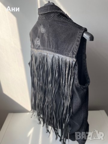 Дънков елек с ресни FORNARINA, снимка 2 - Елеци - 44418761