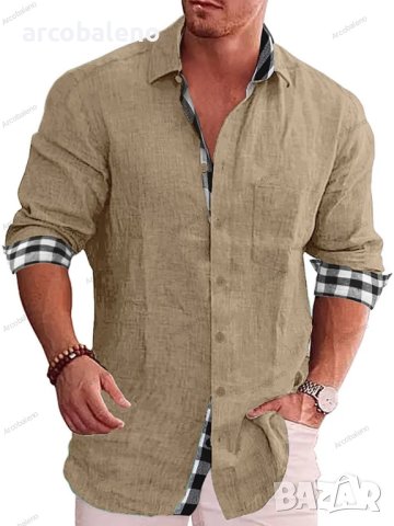 Мъжка карирана риза с дълъг ръкав. Големи размери, 10цвята, снимка 5 - Ризи - 41243720