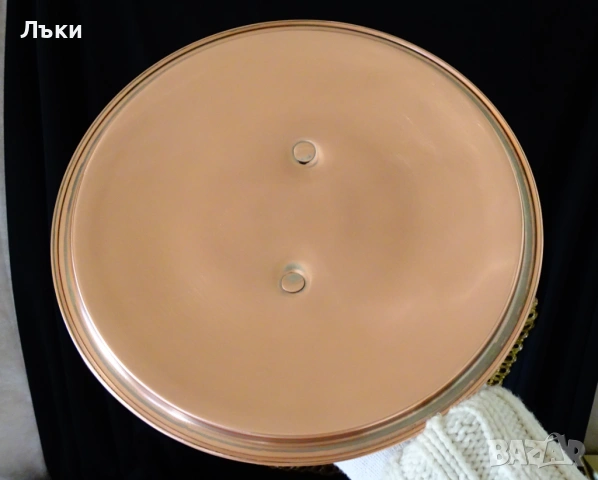 Медна тенджера 4.5 л.,чиста червена мед,печат. , снимка 4 - Антикварни и старинни предмети - 53817499