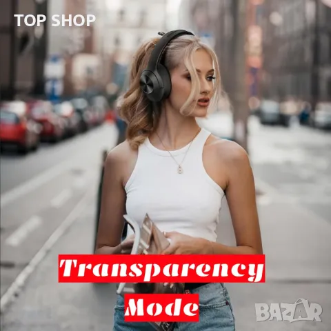 Безжични Bluetooth слушалки GarageRock Hybrid Active Noise Canceling Headphones - черни, снимка 4 - Bluetooth слушалки - 49500300