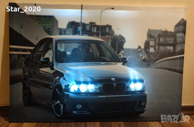 Светеща картина с LED осветление - BMW E39 M5 , снимка 3 - Картини - 53269711