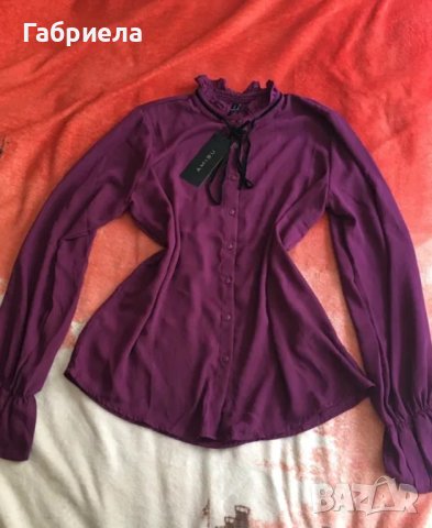 Лилава риза Amisu размер М, снимка 1