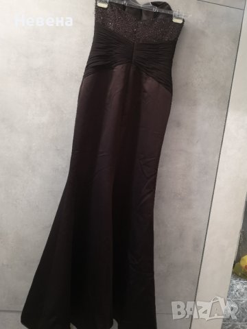 Официална Рокля кафява, дълга тип русалка, размер М, снимка 2 - Рокли - 42471716