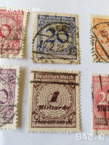 Пощенска марка 6бр-Германия райх 1923, снимка 3 - Филателия - 40007991