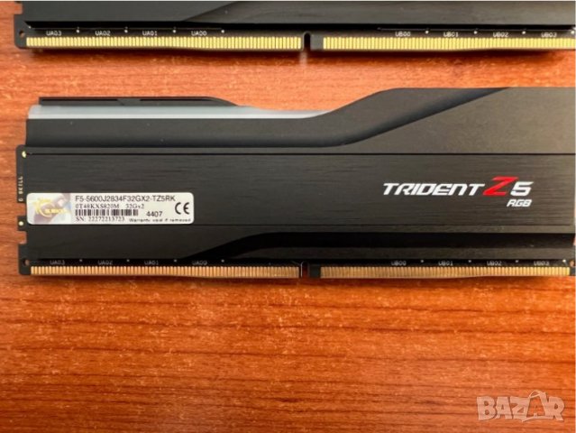 Свръхбърза 64GB DDR5 RAM памет G.SKILL Trident Z RGB F5-5600J2834F32GX2-TZ5RK 64GB 2x32GB DDR5 RGB, снимка 2 - RAM памет - 42460574