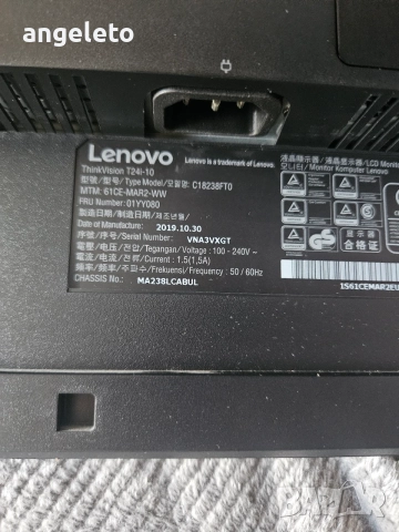 Монитор Lenovo ThinkVision T24i-10 за части, снимка 4 - Монитори - 56006722