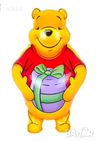 Мечо Пух с подарък голям балон фолио фолиев хелий или въздух парти рожден ден