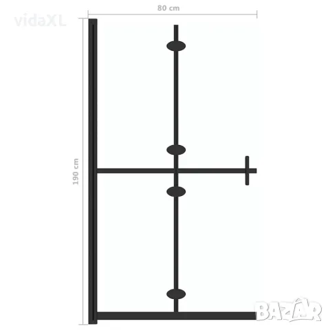 vidaXL Сгъваема стена за душ с прозрачно ESG стъкло, 80x190 см, снимка 7 - Душове - 56146078