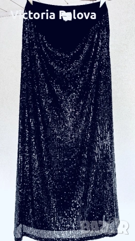 Луксозна черна макси пола с пайети от Maison 123 Paris 