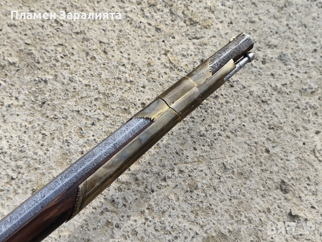 Автентична кремъчна дамаскова пушка, снимка 6 - Антикварни и старинни предмети - 52891453