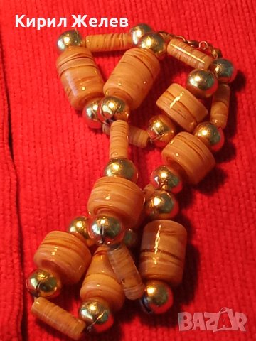 СТАРО КОЛИЕ от ВЕНЕЦИАНСКО СТЪКЛО МУРАНО и БРОНЗ 2172, снимка 9 - Колекции - 29555381