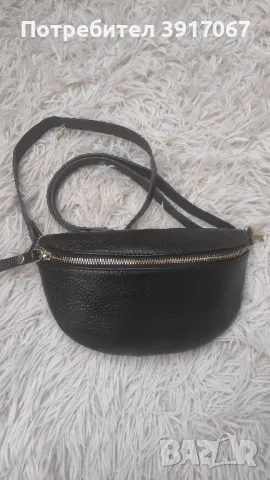 Чанта Vera естествена кожа тип "Банан", снимка 1