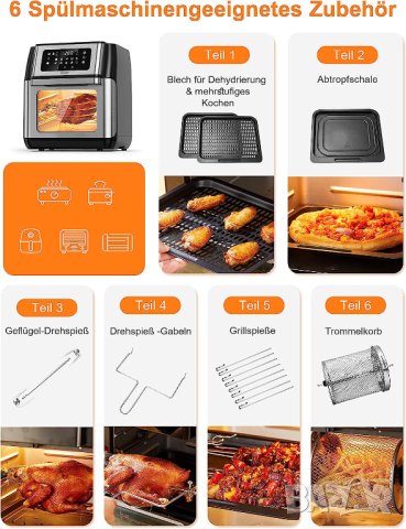 Air Fryer - Фритюрник с горещ въздух Innsky IS-AF002, снимка 8 - Фритюрници - 41522827