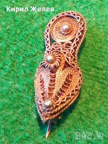 УНИКАЛНО РЯДКА СРЕБЪРНА ОБУВЧИЦА БРОШКА ВИСОКА ПРОБА СРЕБРО ЮВЕЛИРНА РАБОТА БИЖУ 15514, снимка 4 - Антикварни и старинни предмети - 30343456