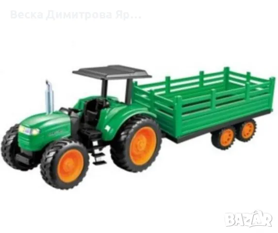 Голям детски трактор с ремарке, снимка 3 - Коли, камиони, мотори, писти - 48044283