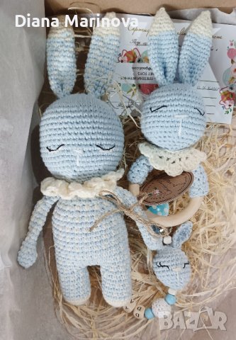 Плетени бебешки дрънкалки, гризалки, чесалки, детска играчка, подарък за бебе, снимка 7 - Дрънкалки и чесалки - 41223982