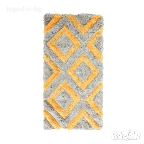 Сиво-жълт свеж килим с ромбове - различни размери, снимка 3 - Килими - 42727843