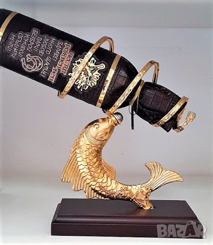 Златна Риба с бутилка за юбилей - 40, 50, 60, 70 или 80 години, снимка 10 - Подаръци за юбилей - 35946314