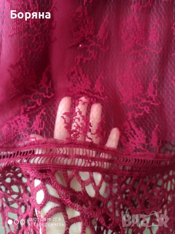 НАМАЛЕНА - ZARA нова червена изящна рокля размер S, снимка 10 - Рокли - 41743772