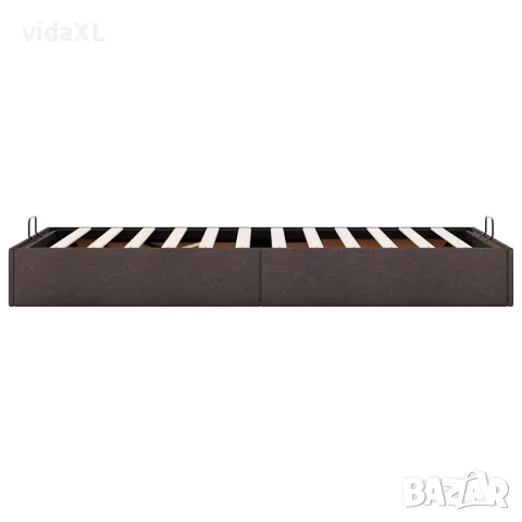 vidaXL Османска рамка за легло без матрак, тъмнокафява, 90x200см, плат, снимка 8 - Спални и легла - 56146993