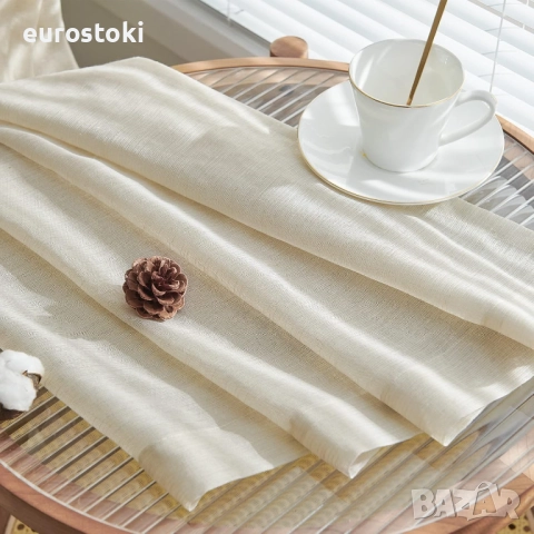 TOPICK Комплект от 2 ленени завеси В 245 x Ш 140 см със скрити бримки, завеси за хол, кухня, спалня, снимка 8 - Пердета и завеси - 51871972