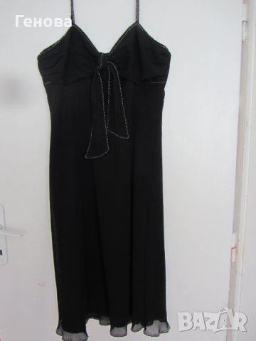 Дамска черна рокля размер 44 - 2XL, снимка 1 - Рокли - 41551154