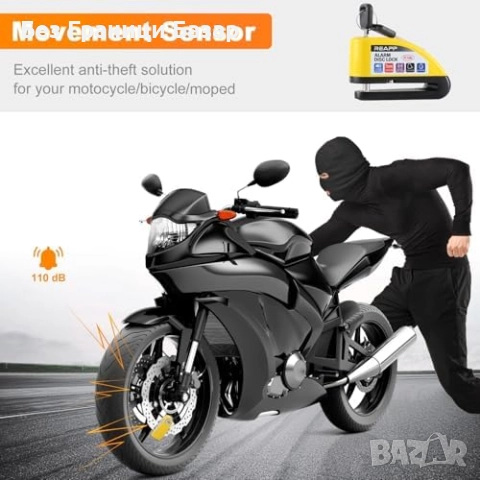Нов Алармен диск заключване 110dB за мотор, колело и скутер Аларма Кражба, снимка 2 - Аксесоари за велосипеди - 52542605