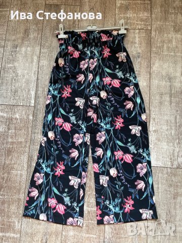 Нов спортно елегантен панталон флорален десен градински цветя XL ХЛ , снимка 6 - Панталони - 41352183