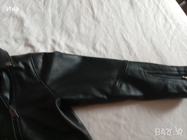 Черно яке естествена кожа , снимка 6 - Якета - 52903322