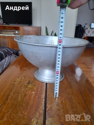 Стара алуминиева цедка,гевгир #10, снимка 4 - Други ценни предмети - 48772329