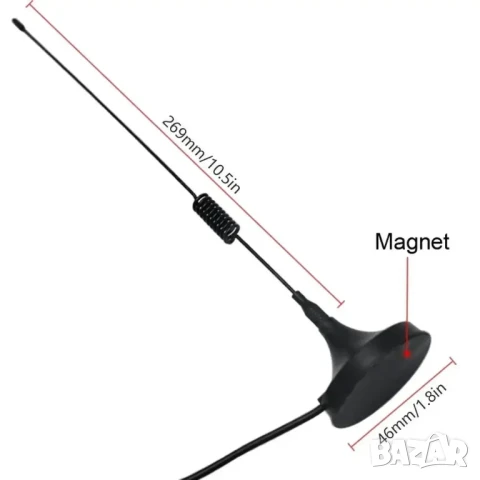 Автомобилна антена са кола с магнитна основа 88-108MHz, снимка 8 - Аксесоари и консумативи - 50642172