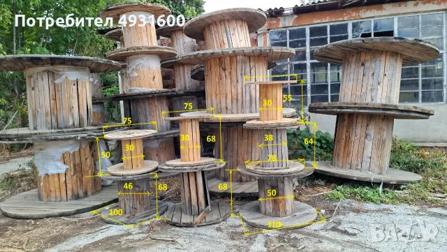 Използвани дървени макари за кабели, снимка 2 - Кабели - 56287841