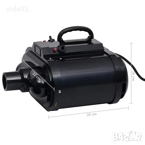 vidaXL Сешоар за домашни любимци, двоен мотор, черен, снимка 5 - За кучета - 56146260