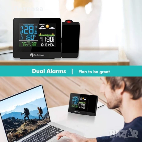 Многофункционална метеорологична станция с проекция – Dr.Prepare, снимка 6 - Други стоки за дома - 53647605